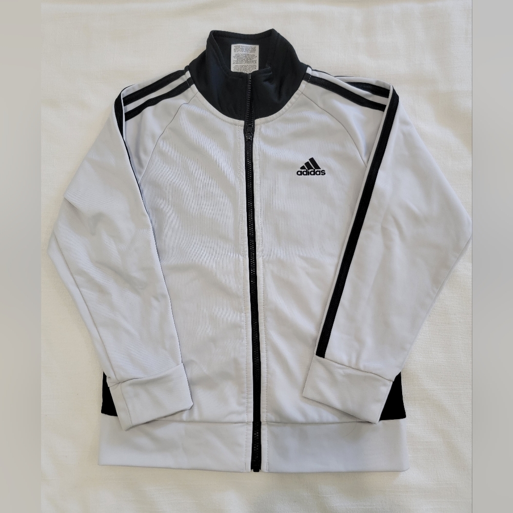 Adidas Size 6 White/Black Track Jacket